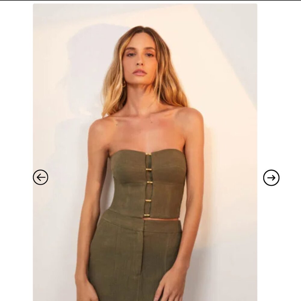 NWT's VIX Emilia Strapless Top - Evergreen Size Large